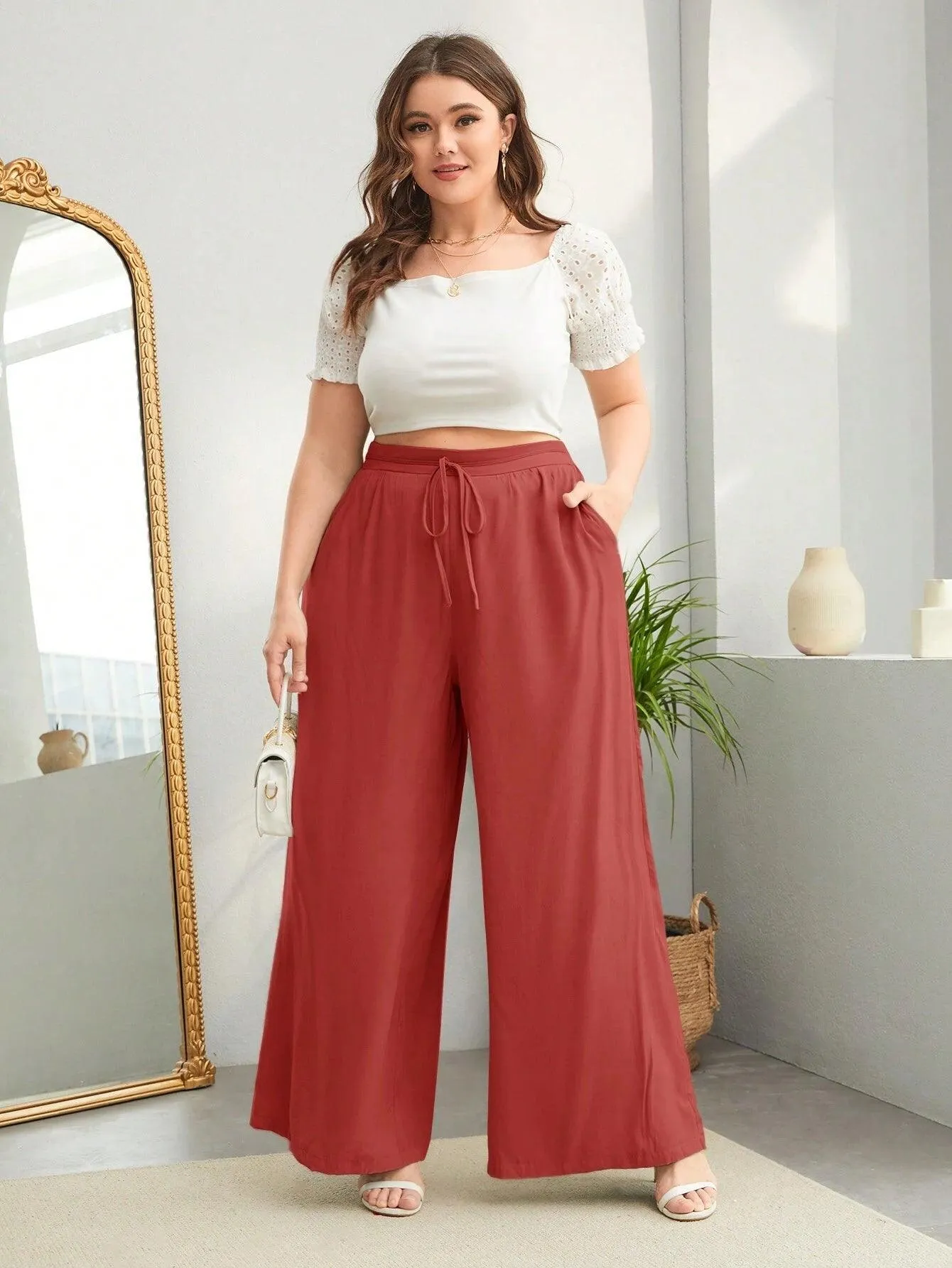 Calça Wide Feminina Plus Size - Nadia