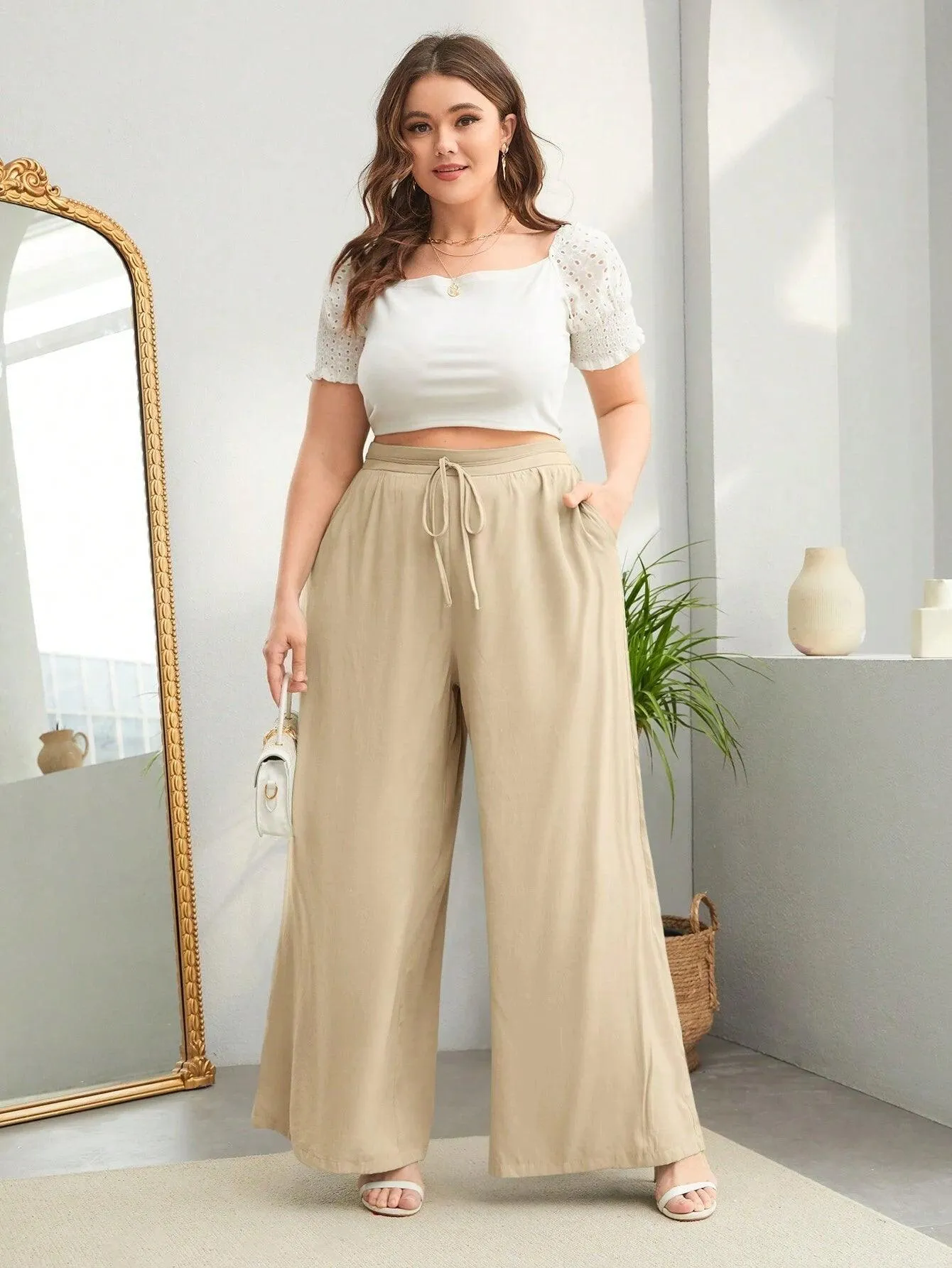 Calça Wide Feminina Plus Size - Nadia