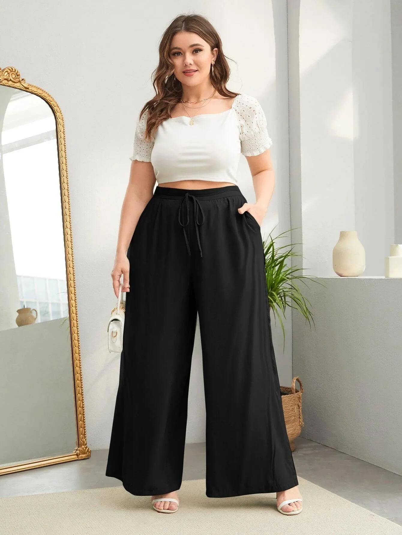 Calça Wide Feminina Plus Size - Nadia