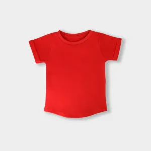 Camiseta em Malha Orgânica Vermelha - Bebê e Infantil