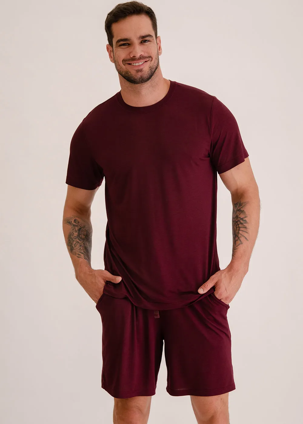 Pijama Masculino Modal®️ Bordeaux