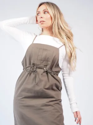 VESTIDO EM SARJA DE ALÇAS AJUSTÁVEL